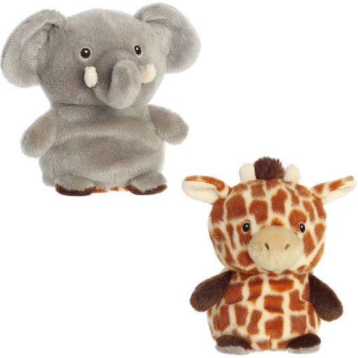 Aurora® - Eco Nation - Reversible Eco Pairs - 6.5" Elephant And Giraffe
