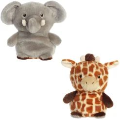 Aurora® - Eco Nation - Reversible Eco Pairs - 6.5" Elephant And Giraffe