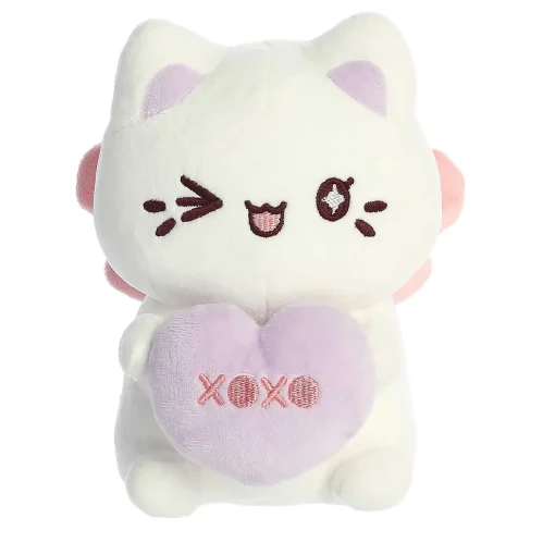 Aurora® - Tasty Peach® - 7" Candy Heart Sitting Meowchi - White