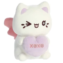 Aurora® - Tasty Peach® - 7" Candy Heart Sitting Meowchi - White