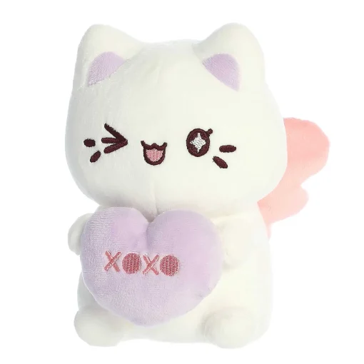 Aurora® - Tasty Peach® - 7" Candy Heart Sitting Meowchi - White